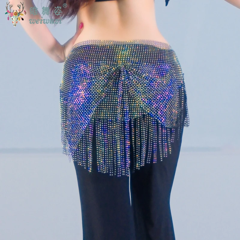 

Belly Dance Fringe Belt Women Senior AB Diamond Butterfly Tassel Hip Scarf Adult Oriental Dance Performance Practice Accessories
