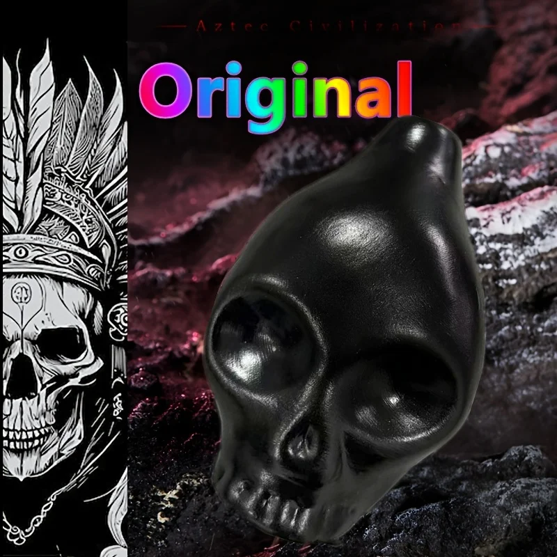 1 قطعة صفارة الموت الأزتيك |   أداة الرياح السيراميكية ذات الطراز العتيق مع لمسة نهائية من الورنيش، تصميم باللونين الأسود والبرتقالي، تتضمن حقيبة حمل