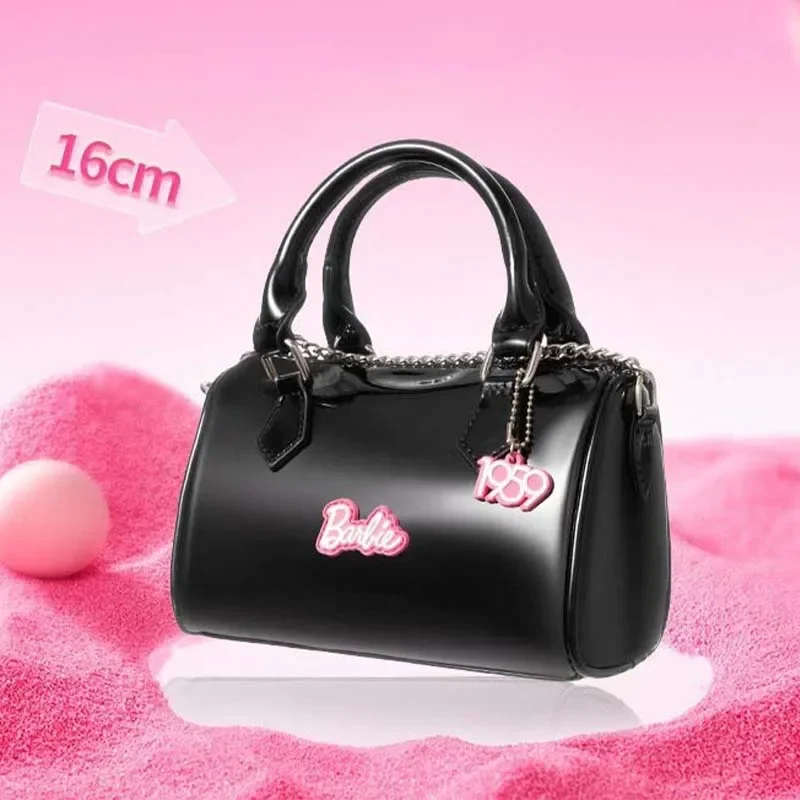 Miniso Speedy Barbie Crossbody Kawaii Y2K Handbag New Stylish Square Zipper Bag Sweet Cool Girl Shoulder Crossbody Bag Gift