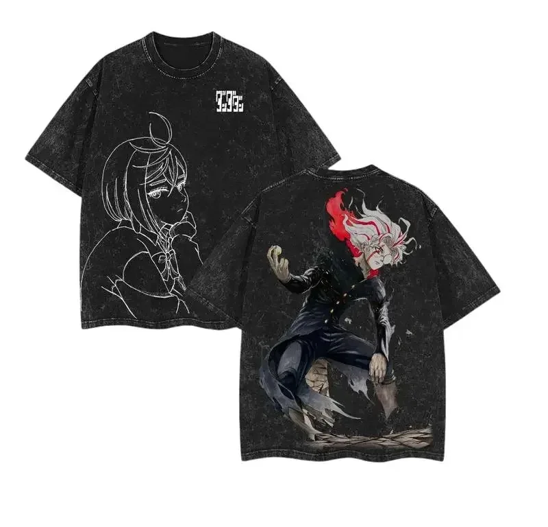 Vintage Washed Manga DAN DA DAN Takakura Ken T-Shirt Übergroße Unisex Paare Washed Retro Fashion Streetwear Trendy Baumwolle weich