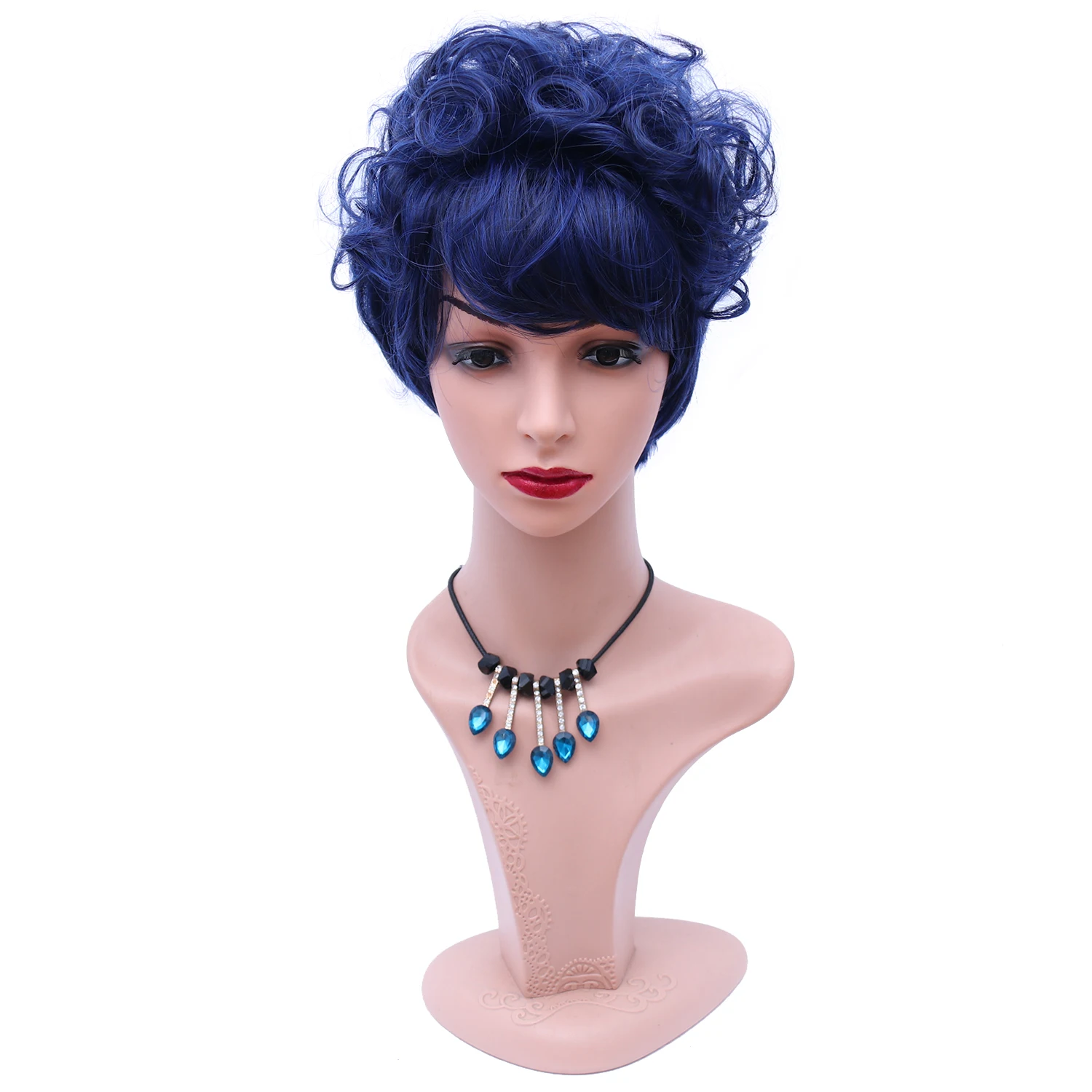 

Женский парик, короткие волосы синего эльфа, синтетические волосы, термостойкие, подходят для любого случая