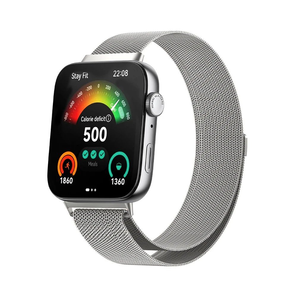 Huawei Watch Fit 3 용 실버 밀라노 루프 스트랩 Huawei Watch Fit3 팔찌 액세서리 용 SmartWatch 소프트 스포츠 스트랩