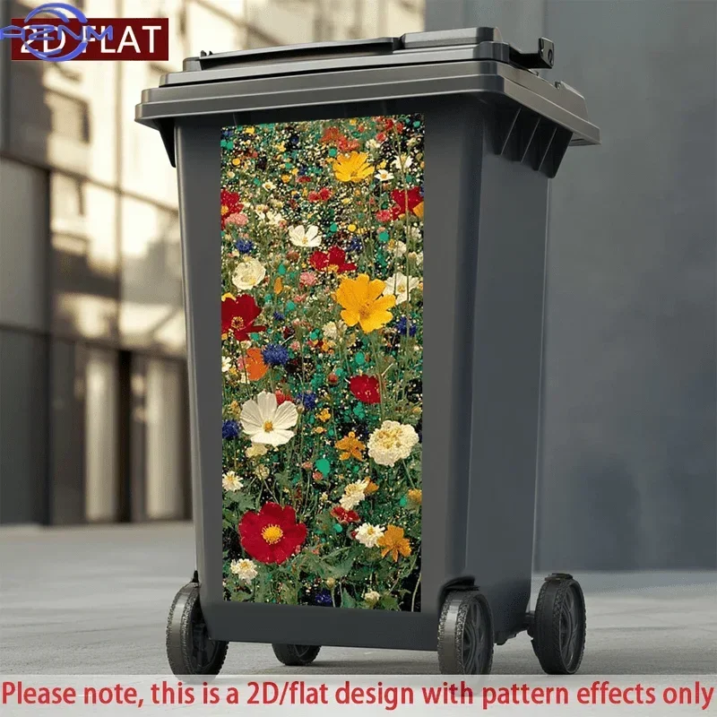 Household Bin 2D Printed Decor Decal Creative Pattern for Indoor & Outdoor Dustbin