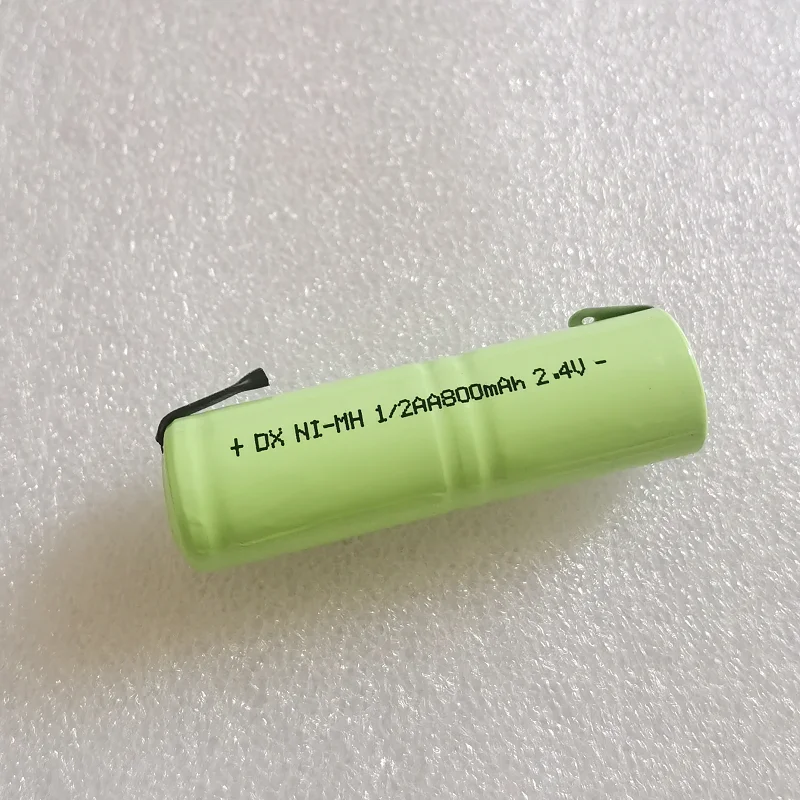 充電式バッテリー2.4v 1/2aa nmh,1000mah 1/2 aa nimh,電気シェーバー用の溶接タブ付き