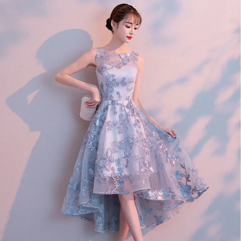 Sonder Elegant Sleeveless High/low Bridesmaid Dresses New Design O-neck Bridesmaid Party Dress