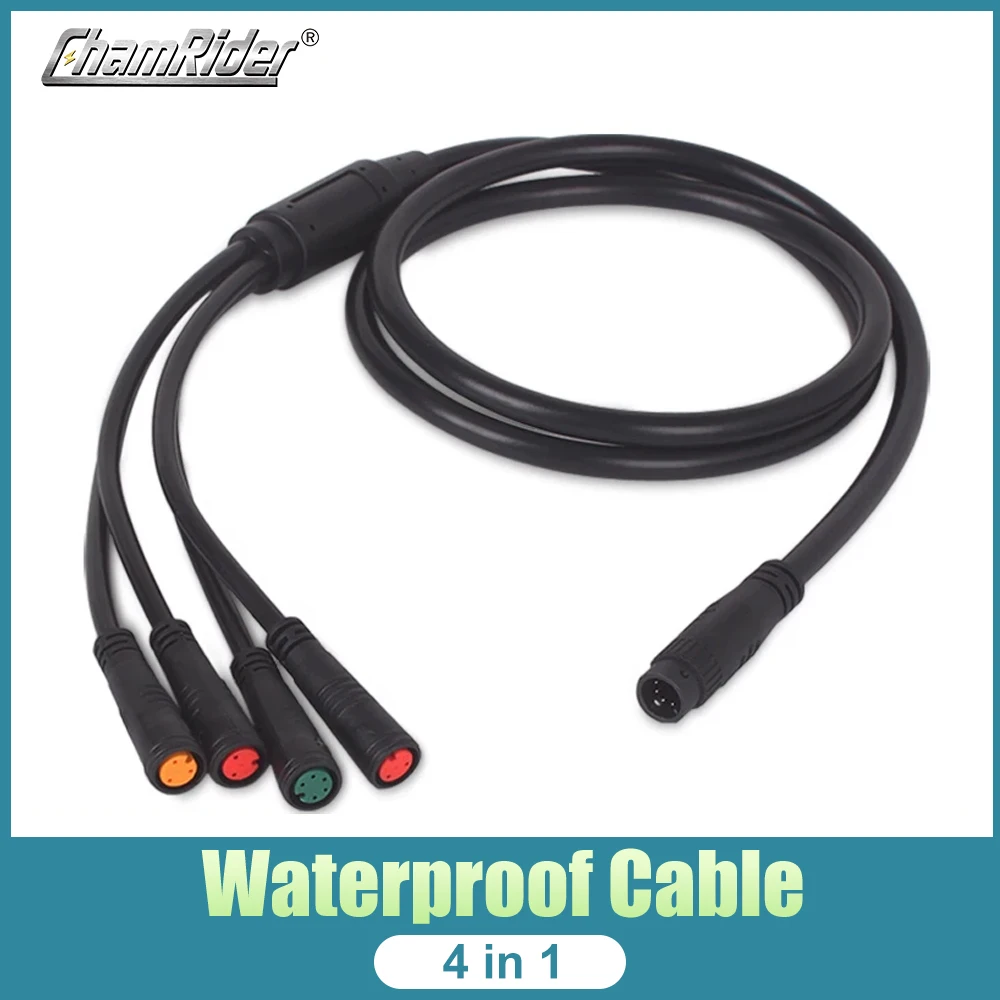 Waterproof Wire For Electric Bike  Waterpoof Connector Julet 1 to 4 Wiring Harness Main Cable Throttle LCD Brake