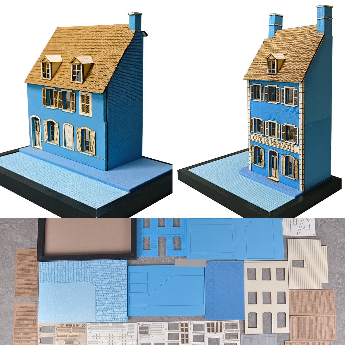 

Архитектурная модель для сборки, песочница, диорама кафе-клуба в Нормандии, набор для создания масштабной модели, подставка для демонстрации танка, деревянная подставка 1/35