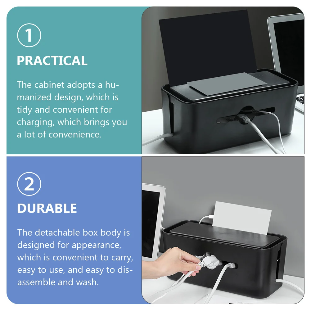 صندوق إدارة الكابلات، منظم خطوط الطاقة ذو السعة الكبيرة، حافظة كابل شحن مرتبة لمدير خطوط الطاقة للمكتب المنزلي #1