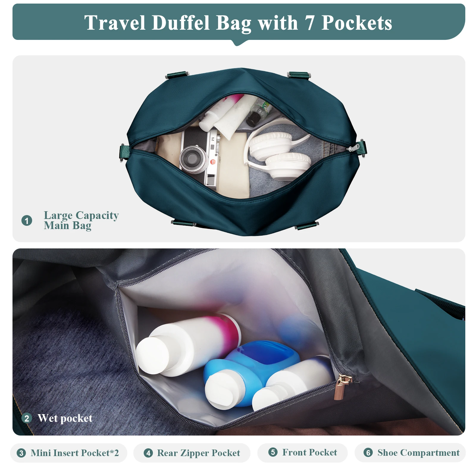 Weekender Travel Bag for Men Gym Bag for Women, Hospital Bag for Work and Delivery, Overnight Bag Travel Duffel Hand Luggage Bag