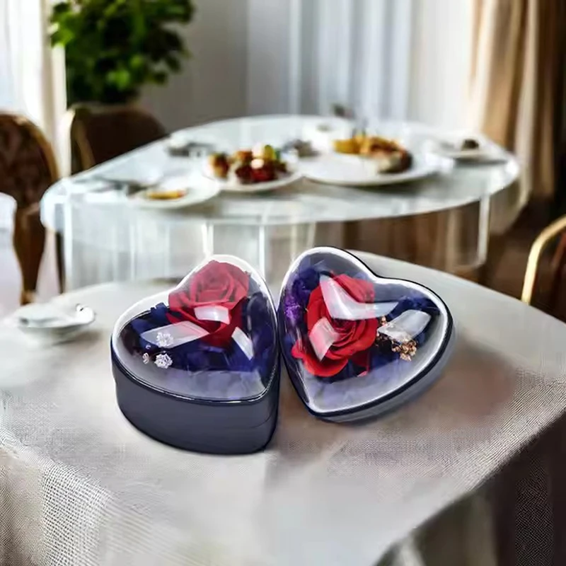 

Custom Luxury Elegant Red Floral Ring Box Perfect Flower Jewelry Gift Packaging For Engagement Rings