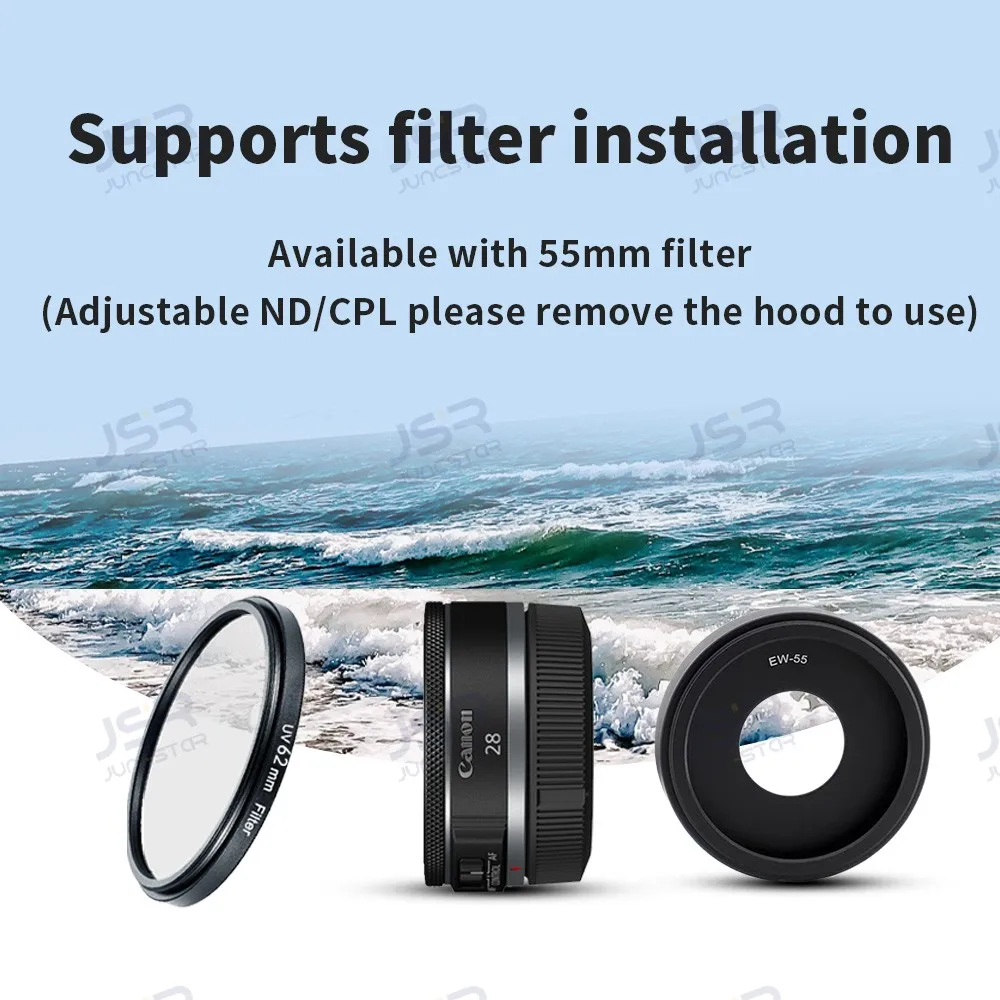 EW-55 Световой экран RF 28 мм F2.8 STM Объектив R50 R6 R5 R62 R8 R7 R10 Аксессуары для микро-одинокой камеры RF28 2.8