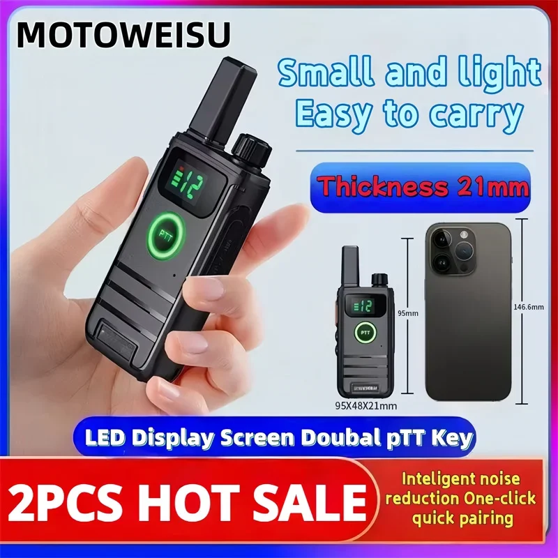 

2026 Мини Ультратонкая рация PMR 16CH Dual PTT ЖК-дисплей Перезаряжаемая через USB двусторонняя радиосвязь Портативный коммуникатор дальнего действия