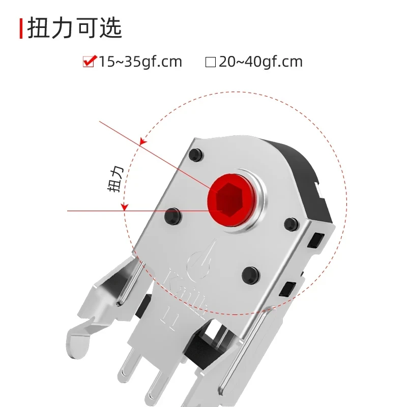 Dekoder Kailh 5/7/8/9/10/11mm z czerwonym rdzeniem i obrotowym koder koła przewijania myszy 1.74mm do mysz komputerowa enkodera alp