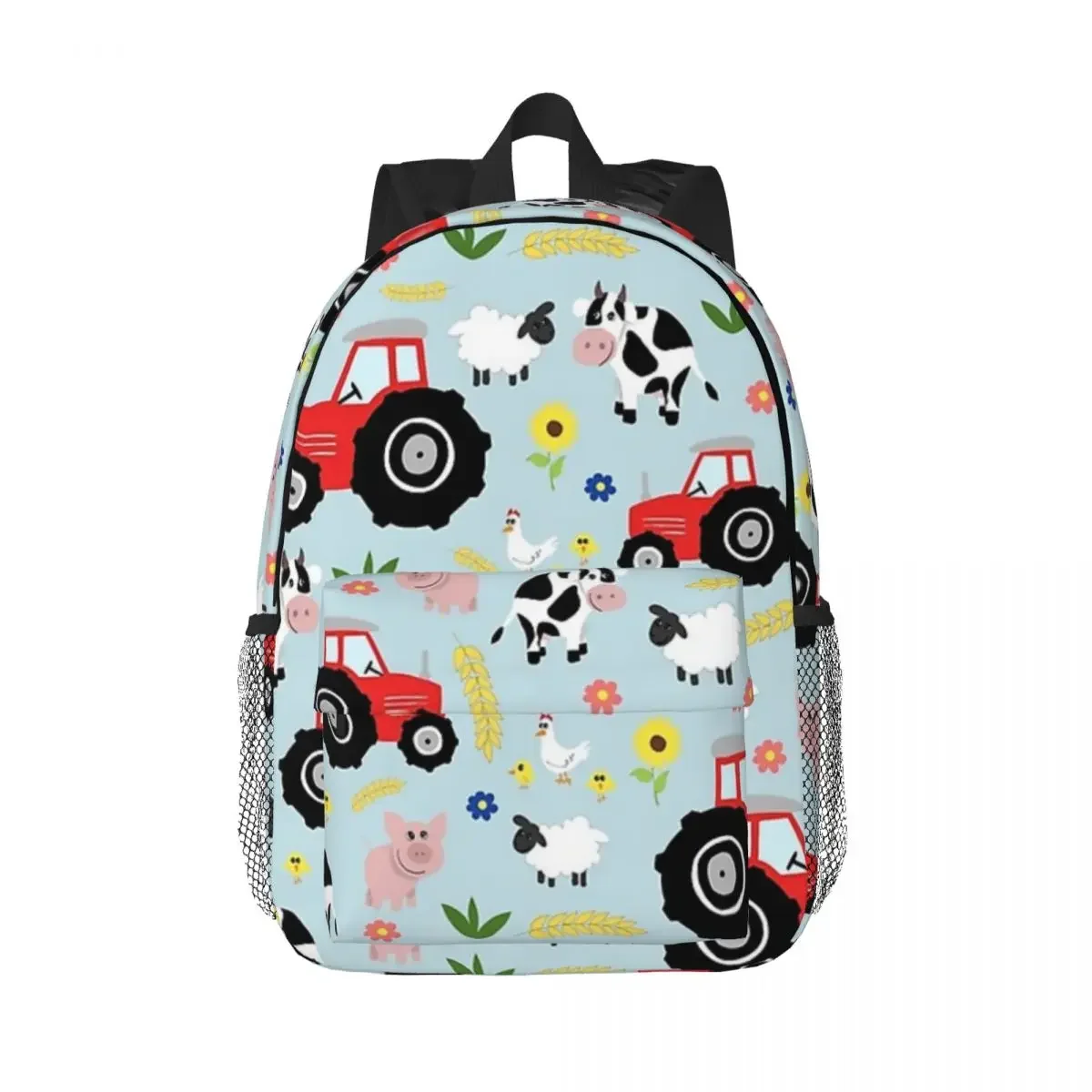 Cute Kids Red Tractor Farm Animal Pattern Backpacks Teenager Bookbag Fashion Children School Bags Laptop Rucksack Shoulder Bag