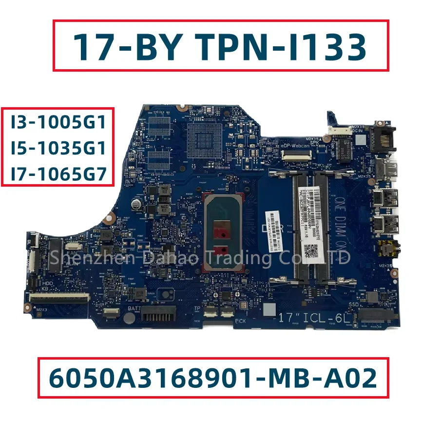 6050A3168901 For HP Omen 17-BY 17T-BY TPN-I133 Laotop Motherboard With I3-1005G1 I5-1035G1 CPU L87450-601 L87451-601 100% Well