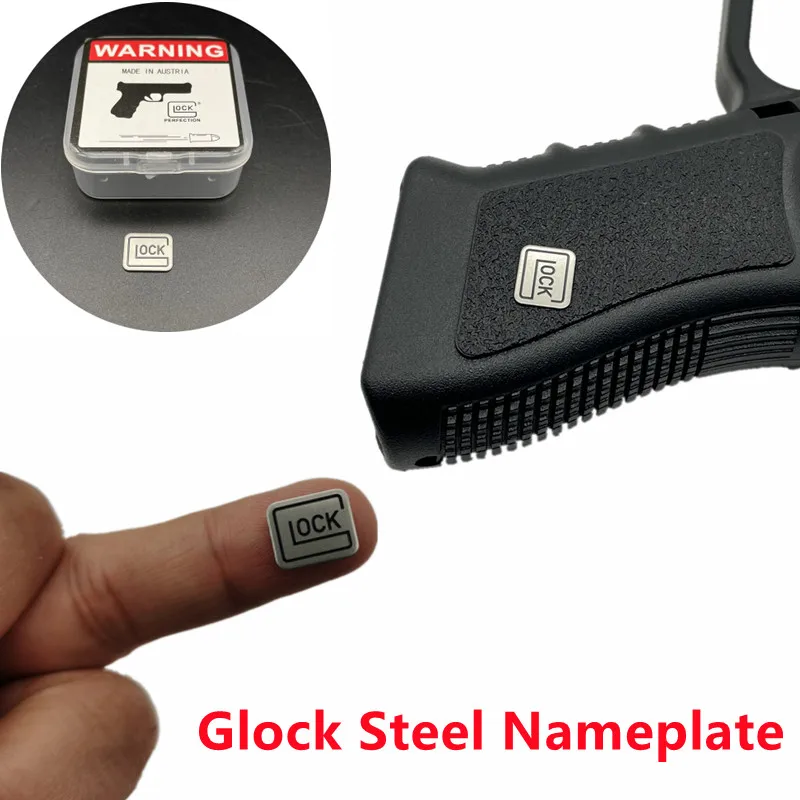 Boxed CNC Stainless Steel Glock 17 Grip Patch Nameplate Decoration for Kublai P1 Accessories