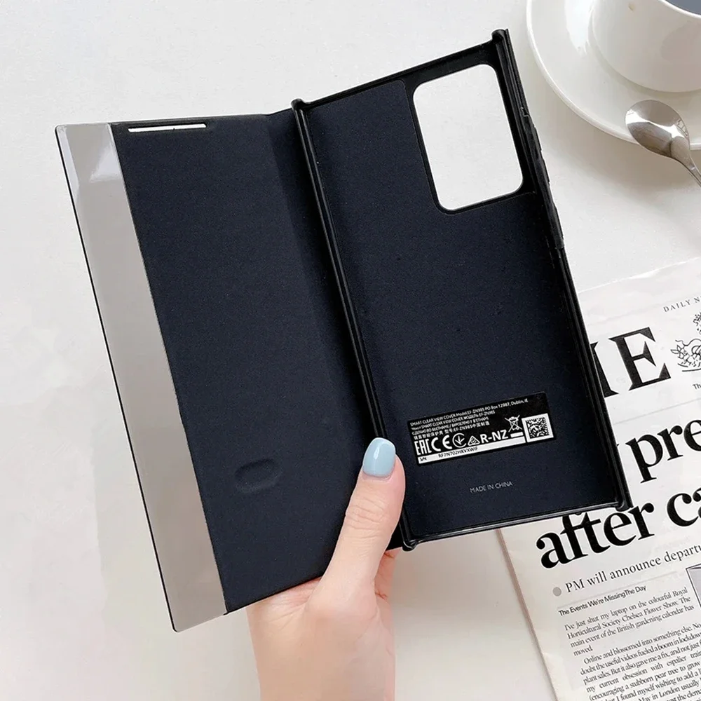 Smart Chip View Wallet Flip Phone Case For Samsung Galaxy Note 20 Ultra Free-flip Cover For Samsung Galaxy Note20 Leather Case