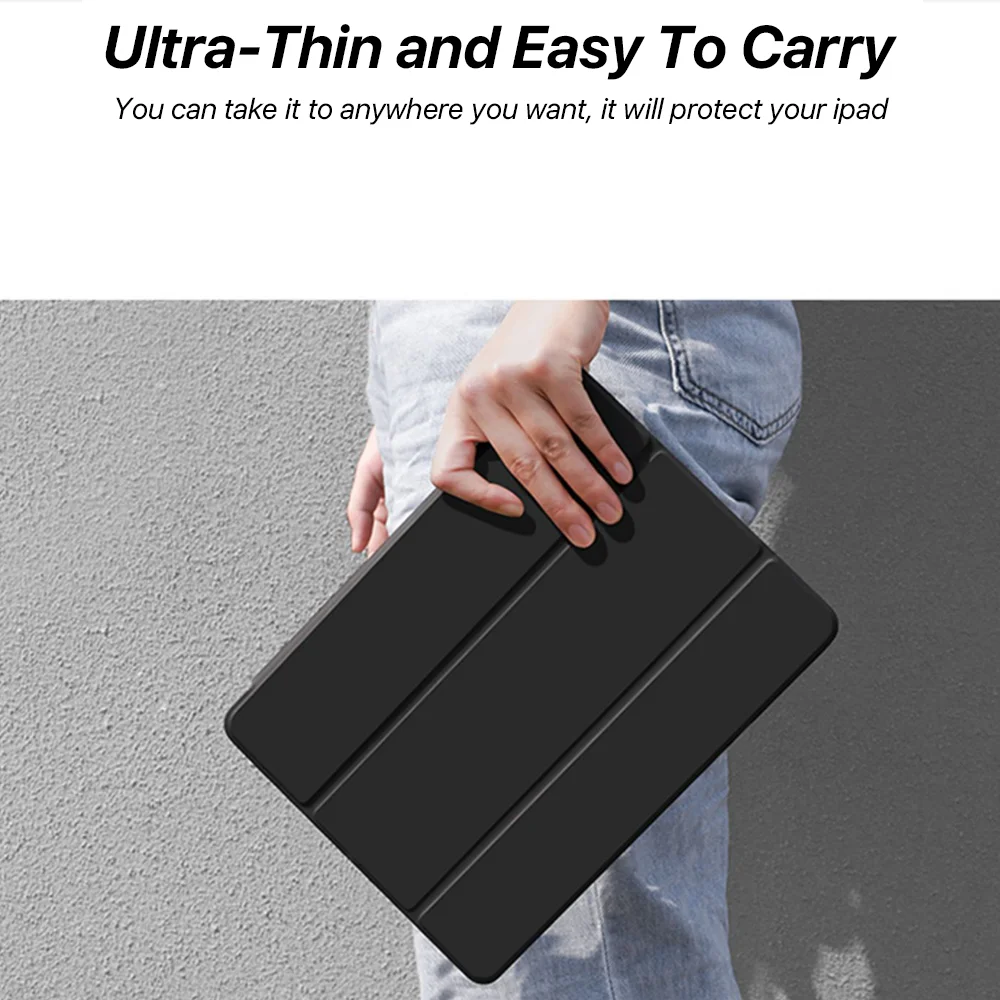 For IPad 10.9 Air4 Air5 With Pencil Holder Transparent Case For IPad 5/6/7/8/9/10th Funda Mini 6 Pro 11 12.9In Protective Cover