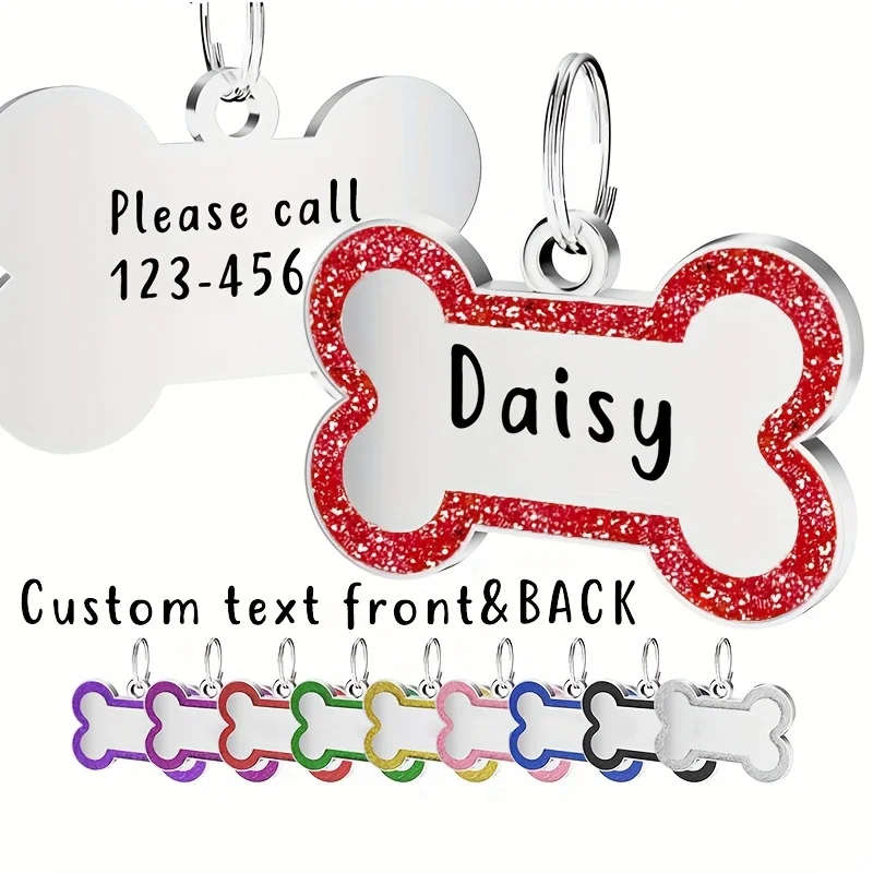 Étiquettes d'identification de chien personnalisées pour animaux de compagnie, étiquettes de nom de chien gravées personnalisées, étiquettes d'identification de chat, étiquette pendentif en alliage pour colliers de chien, collier de chat P