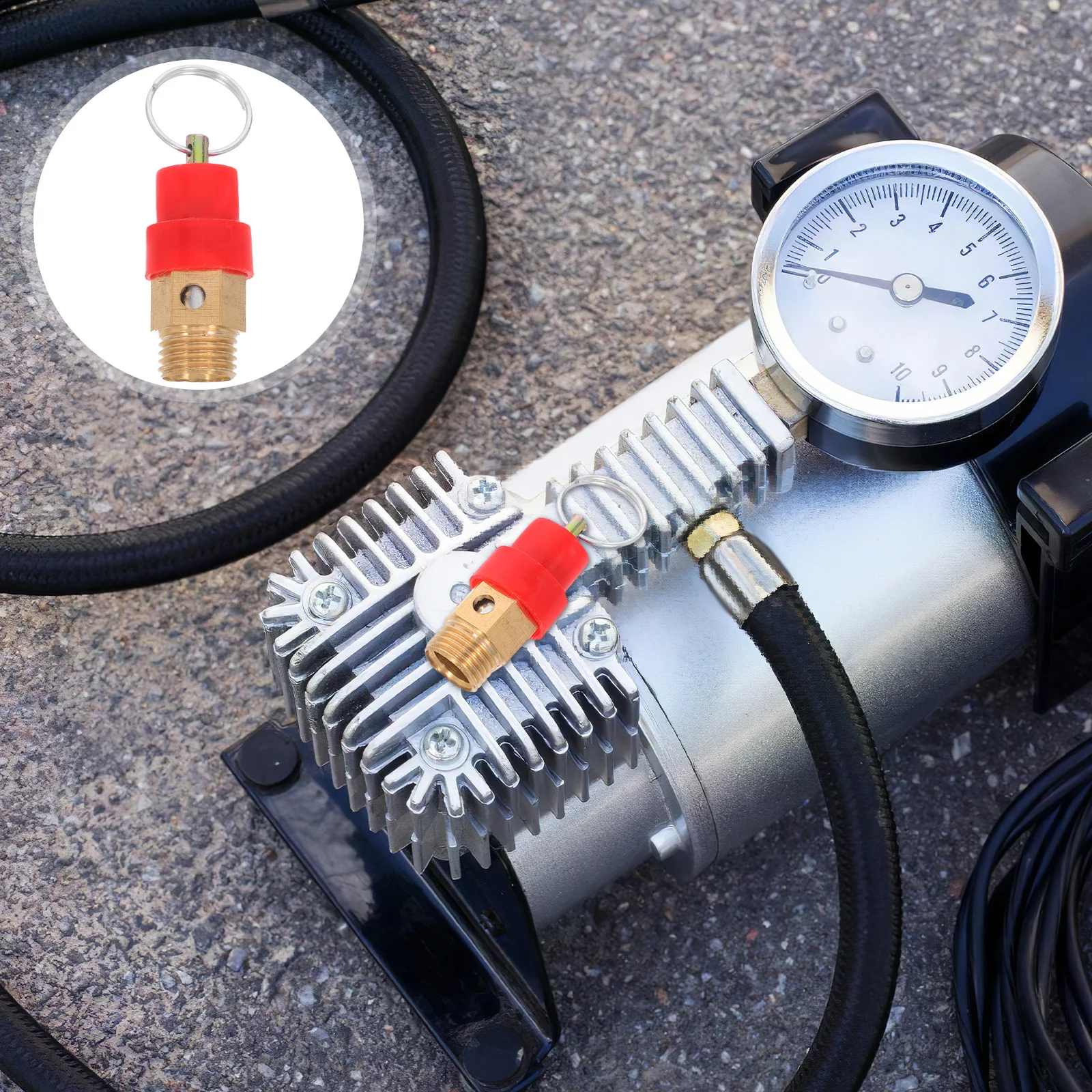 

4Pcs Brass Air Compressor Safety Valve 08mpa Red Cap Easy Installation for Various Applications Safety Valve Check Valves