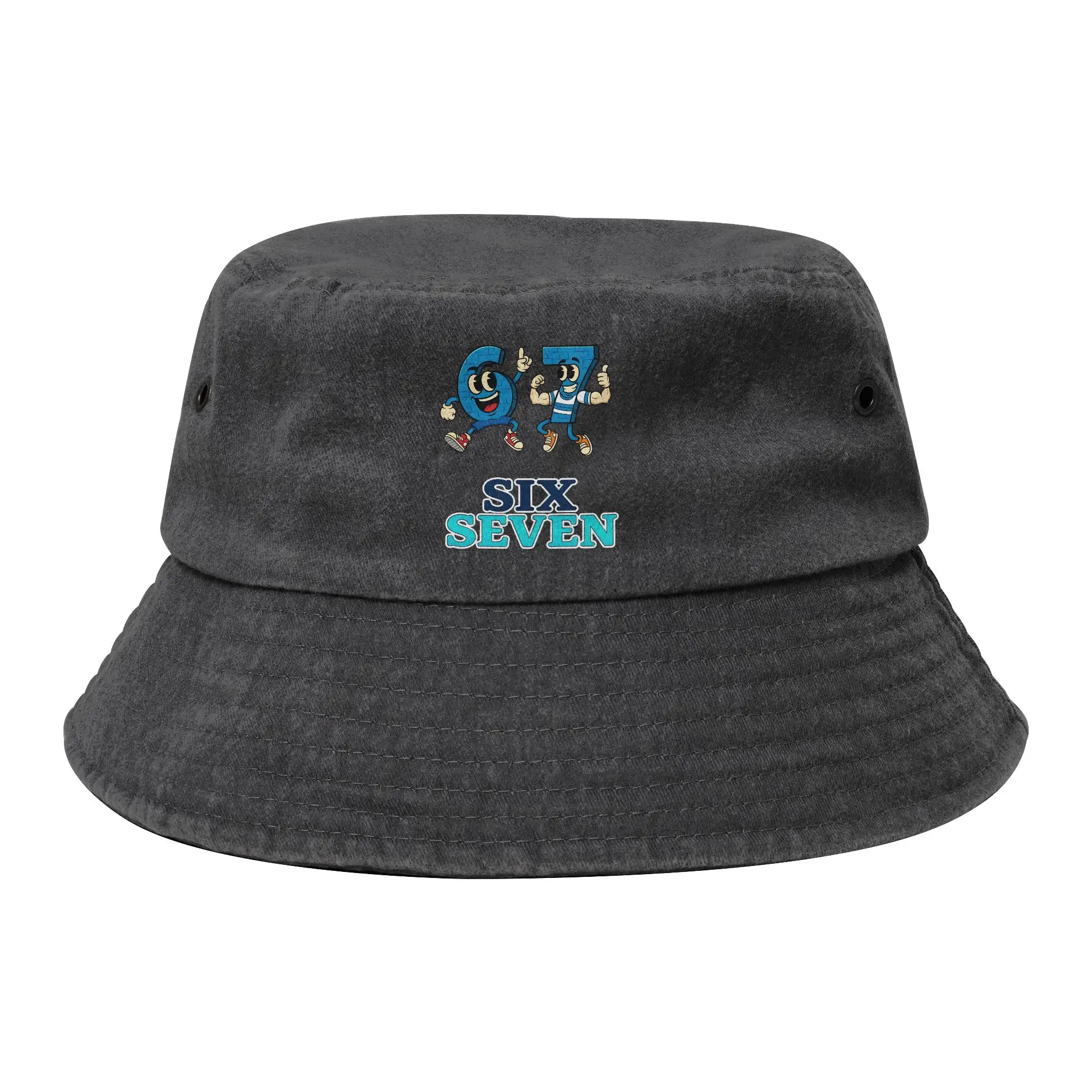 Vocation Bruh Steal a brainrot 67 Six Seven Funny Brainrot Meme Bucket Hat Men Women Distressed Cotton Sun Hat Bob Fishing Caps