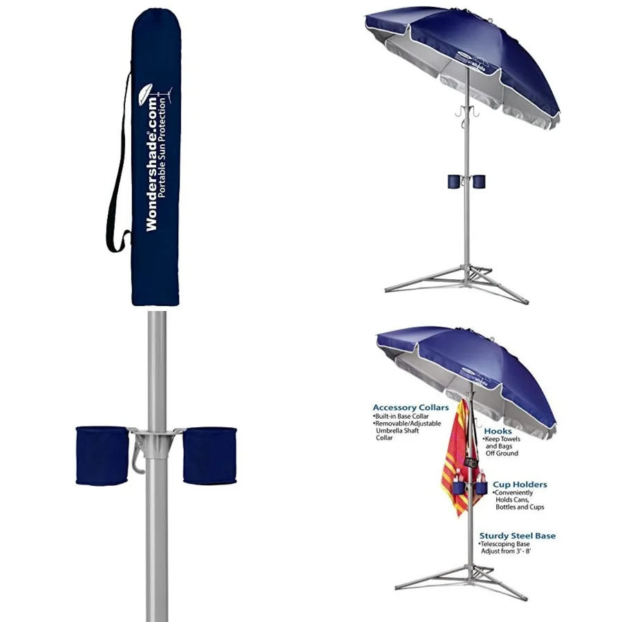 

Ultimate Portable Sun Shade Umbrella Lightweight Adjustable Outdoor Patio and Beach Umbrella with Tripod Base