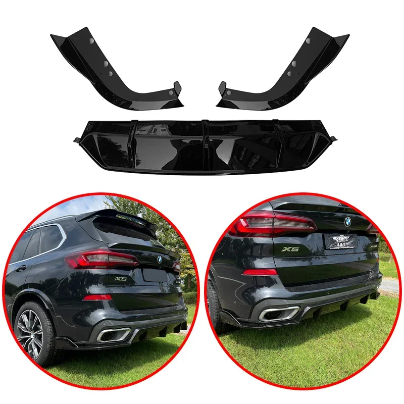 

For BMW X5 G05 2018 2019 2020 2021 2022 2023 High Quality ABS Car Rear Bumper Lip Side Splitters Spoiler Glossy Black Body Kit