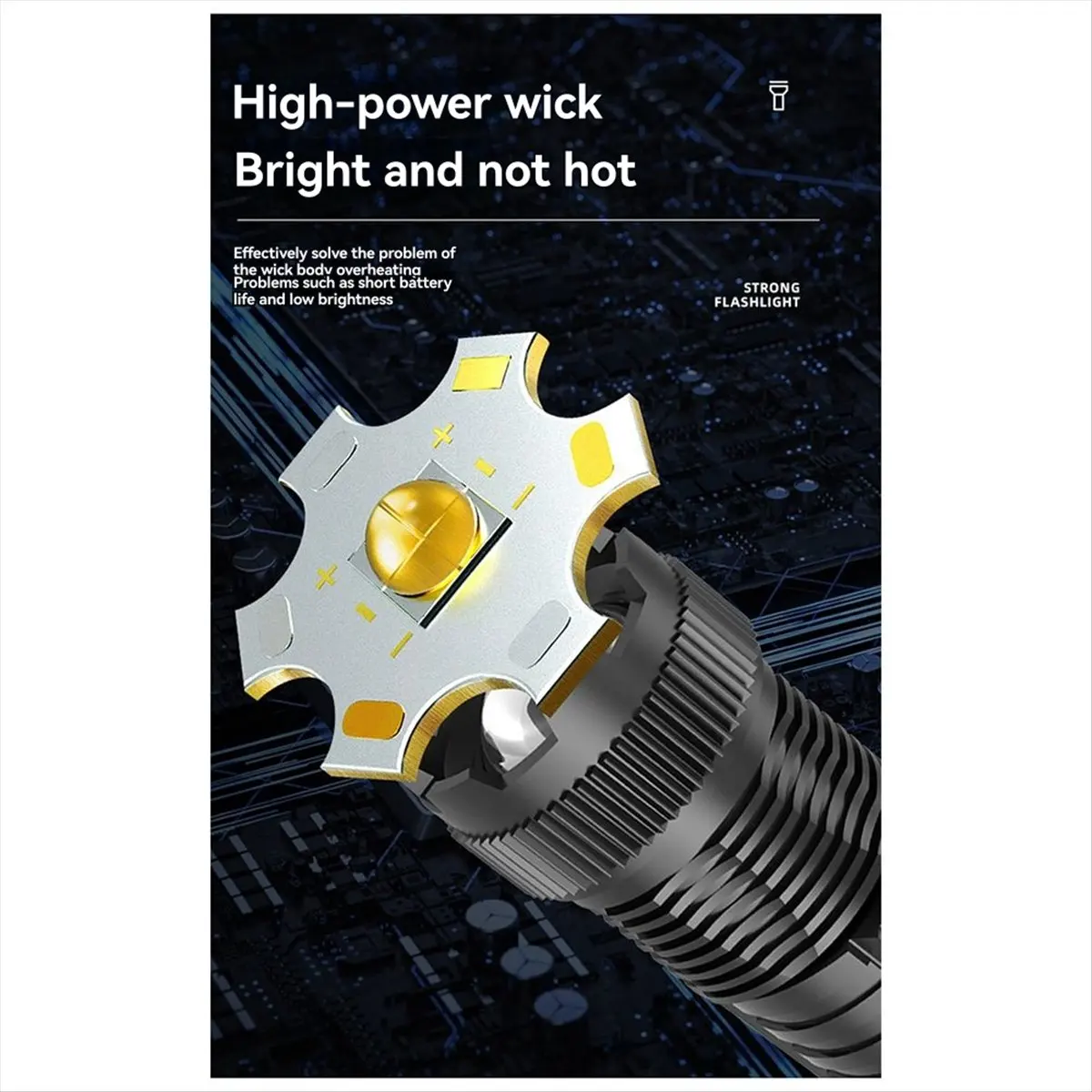 Fits for Ultra Bright LED Flashlight USB-C Rechargeable High Power Torch with Built-in Battery for Camping and Outdoor Activitie
