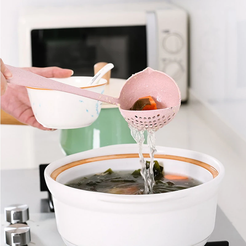 Kitchen Accessories Multifunction Soup Spoon Colander Two-in-one Long Handle Large Spoon for Kitchen Gadgets Kitchen Tools Goods