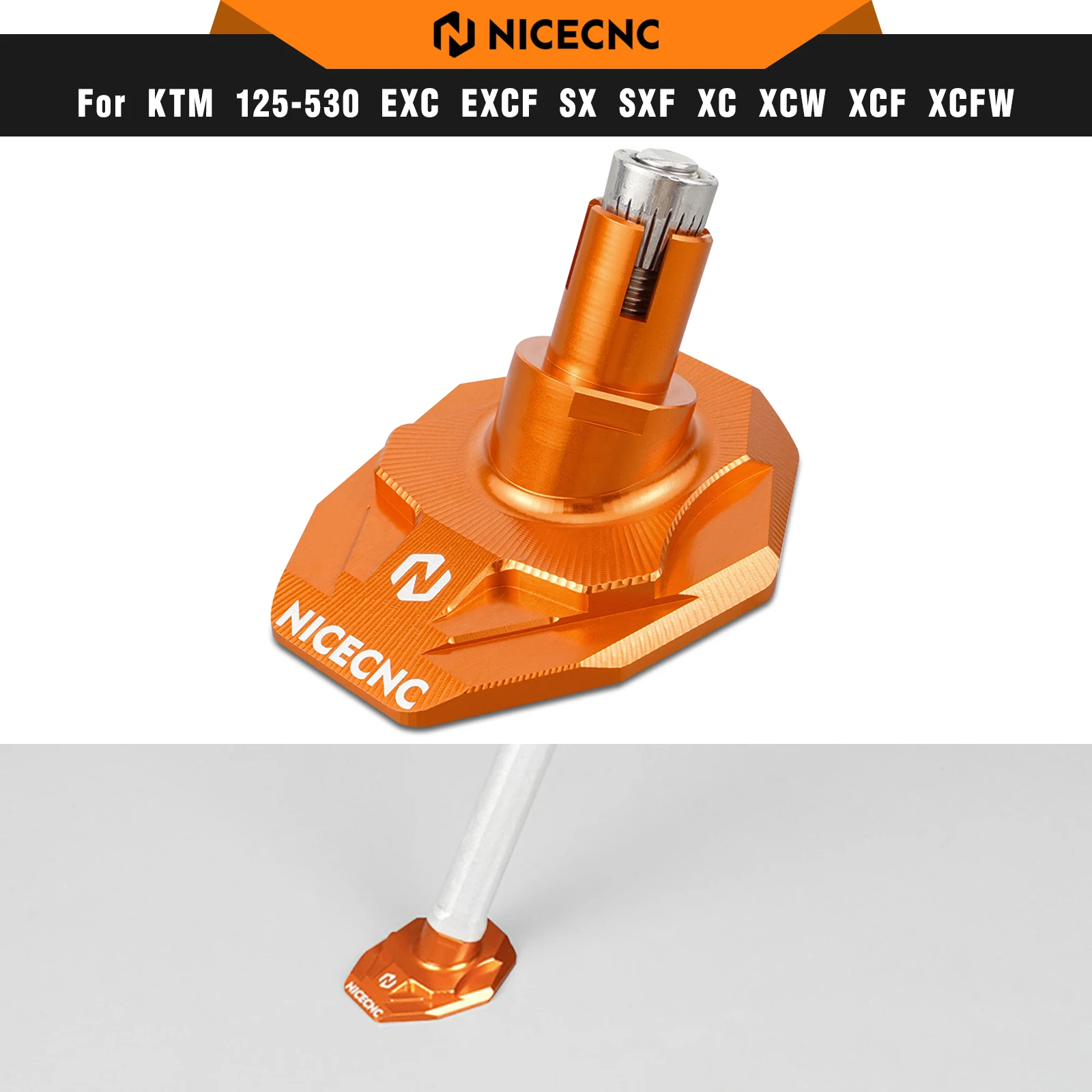 

NICECNC For KTM EXC 300 2008-2023 Kickstand Side Stand Pad Extension For KTM EXC-F 350 XCW XCW-F Husqvarna TE 300 GasGas EC 300