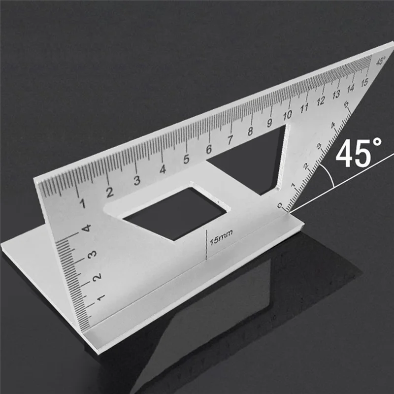 Multifunctional Square 45+90 Degree Gauge Angle Ruler T-Shaped Measuring Woodworking Ruler Tool