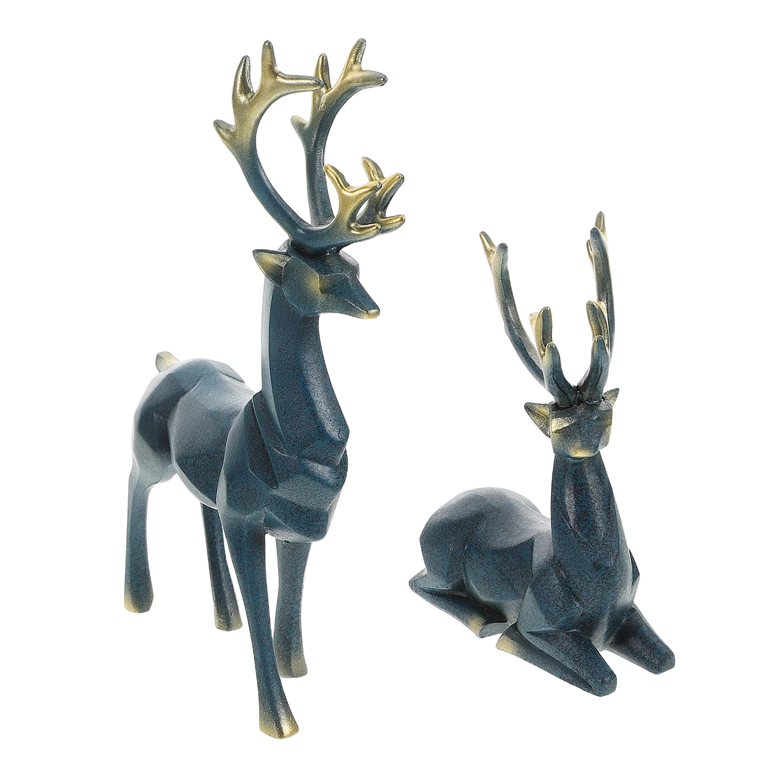 

2 Pcs Bookshelf Deer Figurines Living Room Decor Decorative Statue Home Statues Animal Sculpture