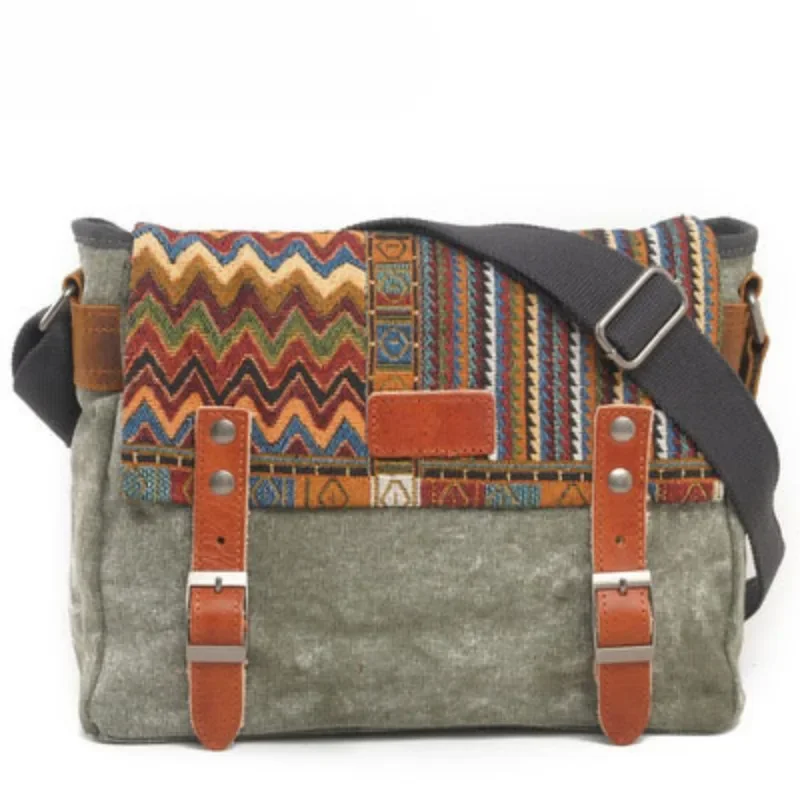 Casual ethnic style SLR camera bag Removable interior camera bag Single shoulder crossbody bag Diagonal bag Small square bag