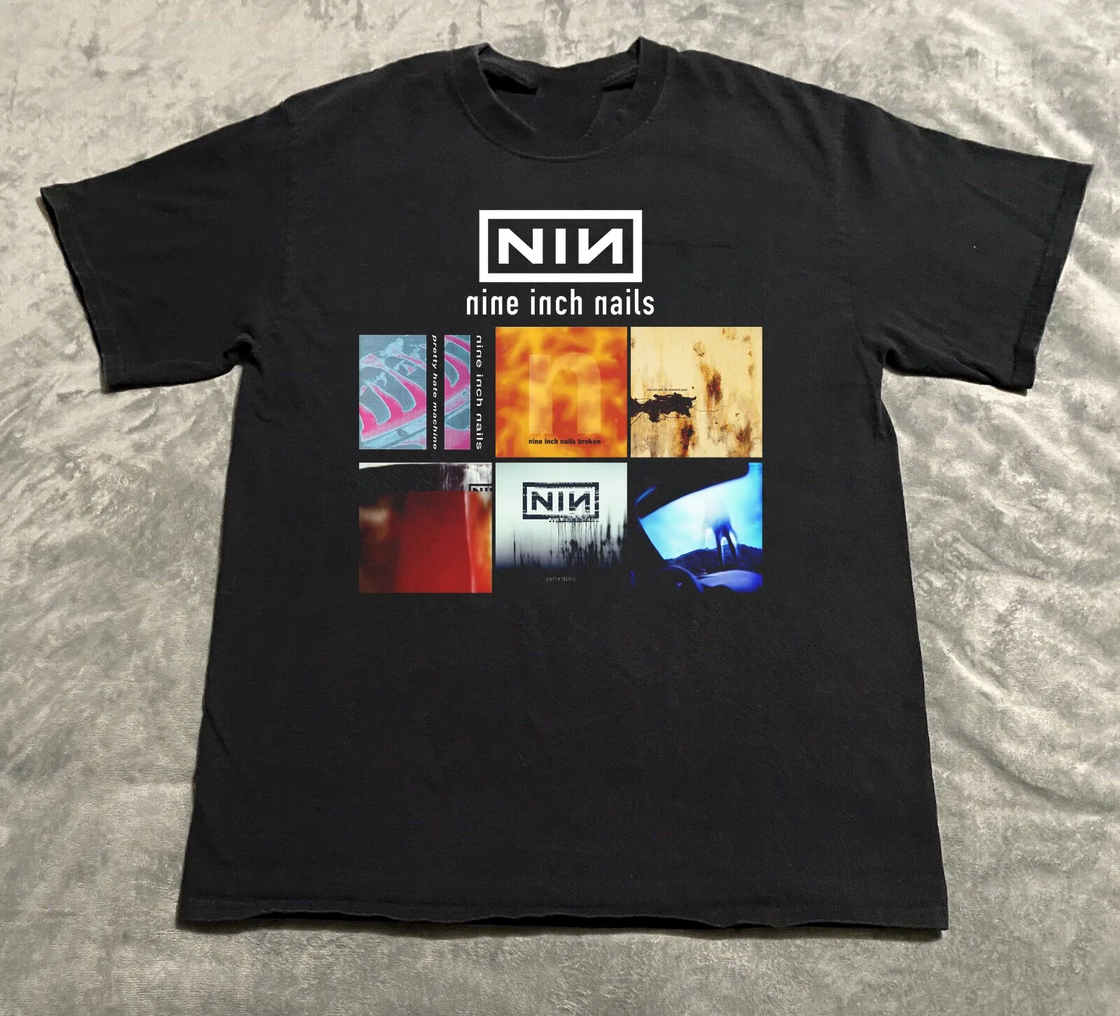 

Nine Inch Nails Band Albums T-Shirt Men's and Women's Short Sleeve Luxury Brand T-shirt Summer Tops Vintage Street Y2k Clothing