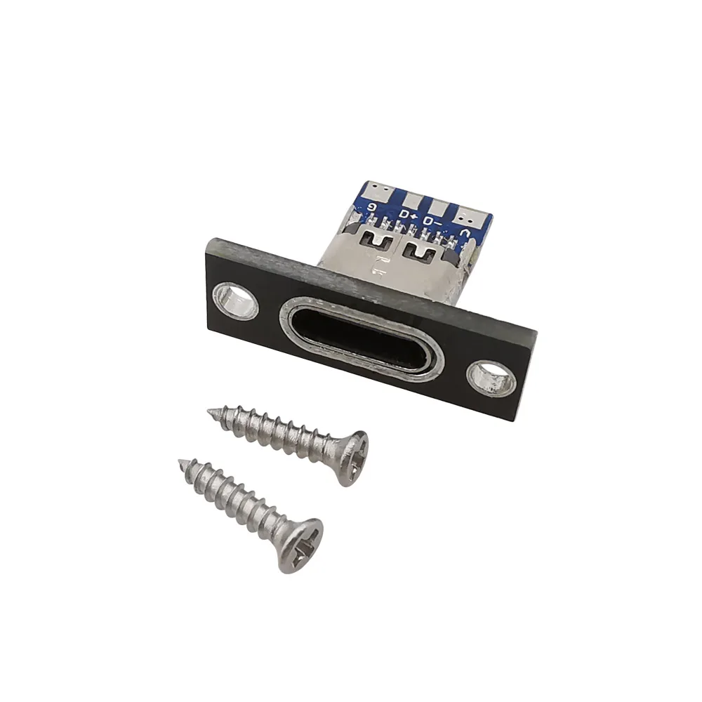 1/2/5/10szt Złącze żeńskie USB 3.1 typu C 2Pin 4Pin Złącze portu ładowania Gniazdo typu C ze śrubowym mocowaniem płytki — zdjęcie 4