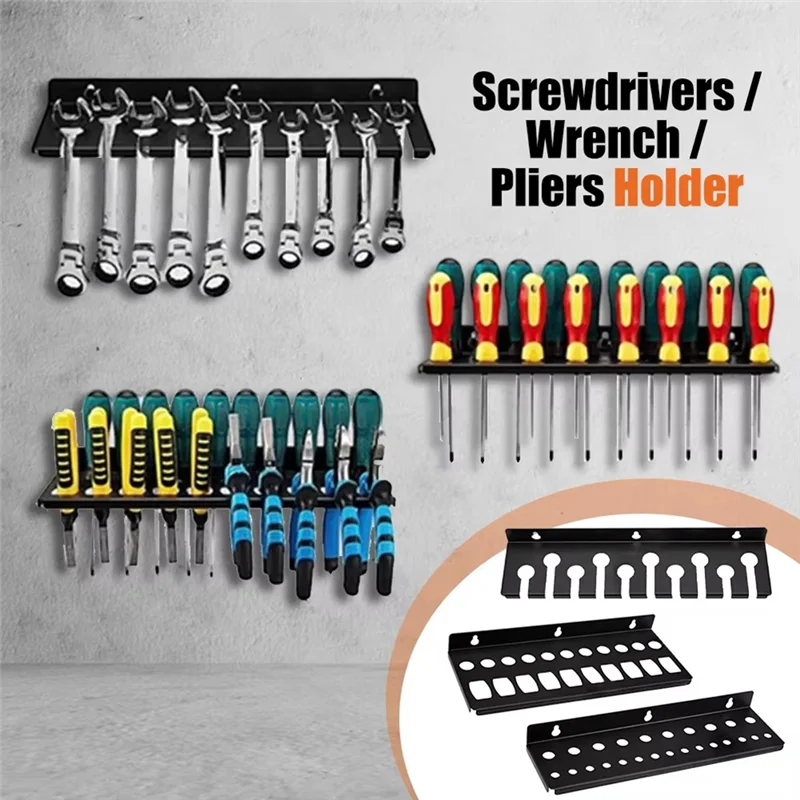 AAAN-Organizzatore per cacciaviti in metallo Forrepair Officina Appendiabiti Scaffale Hardware Appendiabiti Organizzatore di utensili Porta chiavi