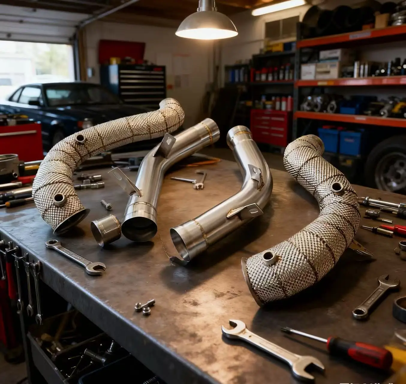 

PRO High Performance Exhaust Downpipe With Heat Shield for Mercedes-Benz E63s AMG W213 4.0T M177 Exhaust Downpipe for AMG E63s