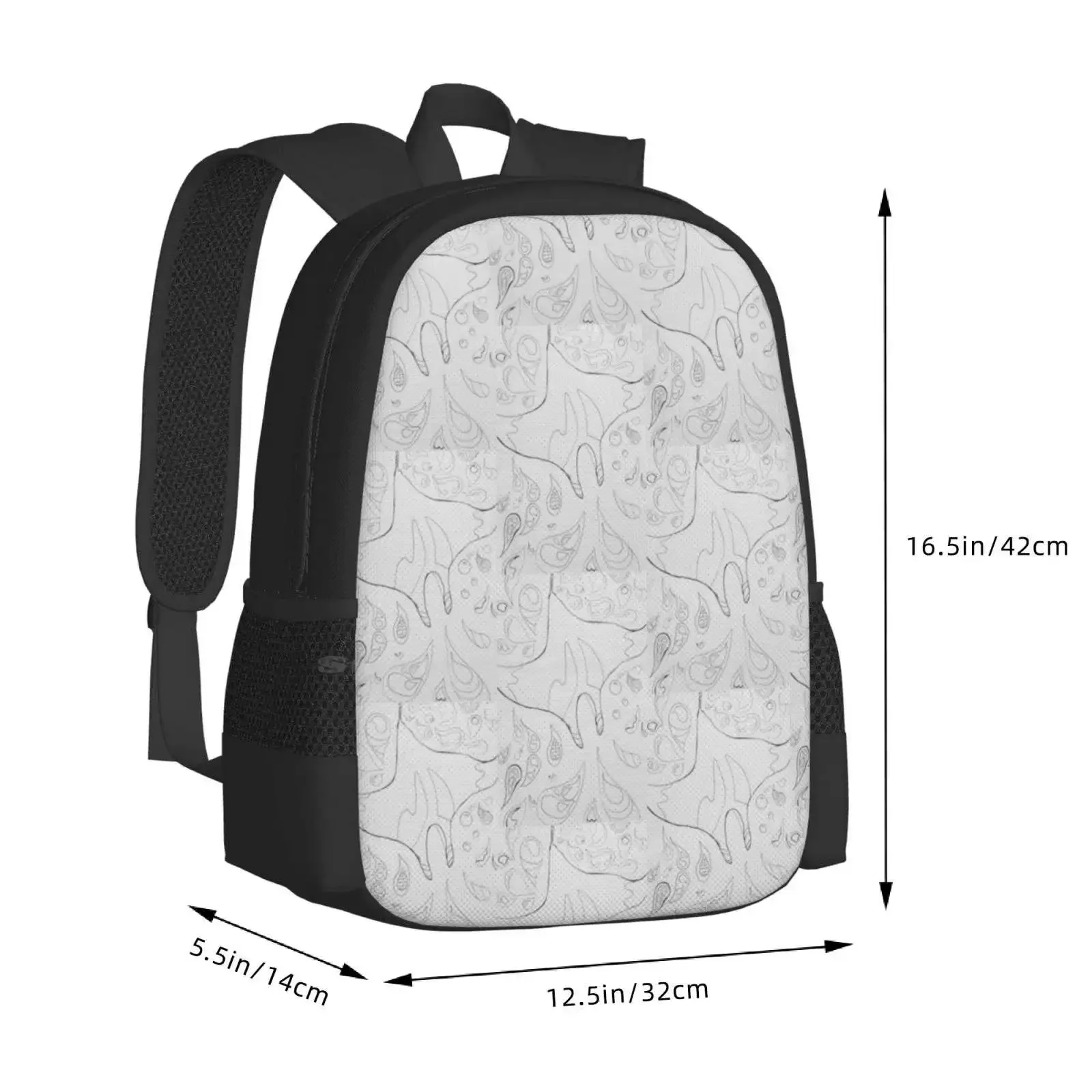 Manta Ray Zwart-wit Hot Sale Schooltas Rugzak Modetassen