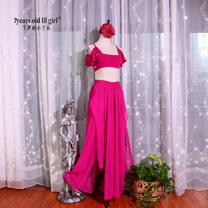 Saias de dança do ventre trajes prática de treinamento 12 - saia angular desempenho dividido para mulheres CCA13