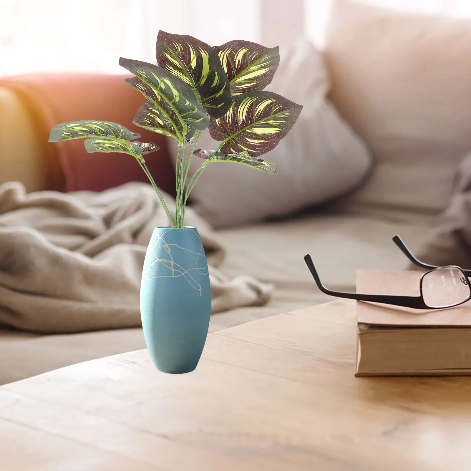 Folhas de mangueira falsas realistas, 3 peças, plantas artificiais roxas da selva para decoração de casa, arranjo de parede, festa tropical, decoração artesanal diy