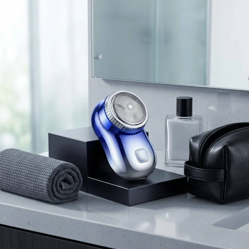 Pocket Size Electric Shaver Cordless Washable Travel Shaver Detachable Cutter Head One-Button Control