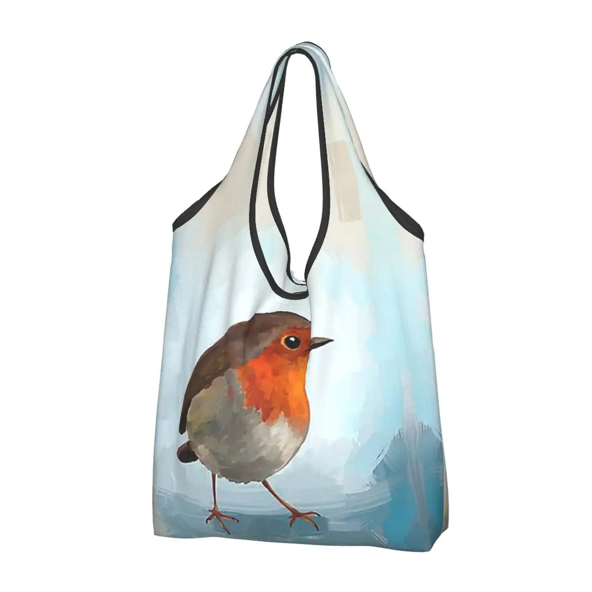 Robin Portable Tote Shopping Bags Reusable Shopper Bag Grocery Handbag Shoulder Bag