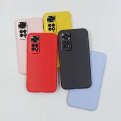 샤오미 레드미 노트 11 케이스, 블랙 핑크 레드 옐로우 실리콘, 귀여운 매트 케이스, 4G 휴대폰 커버