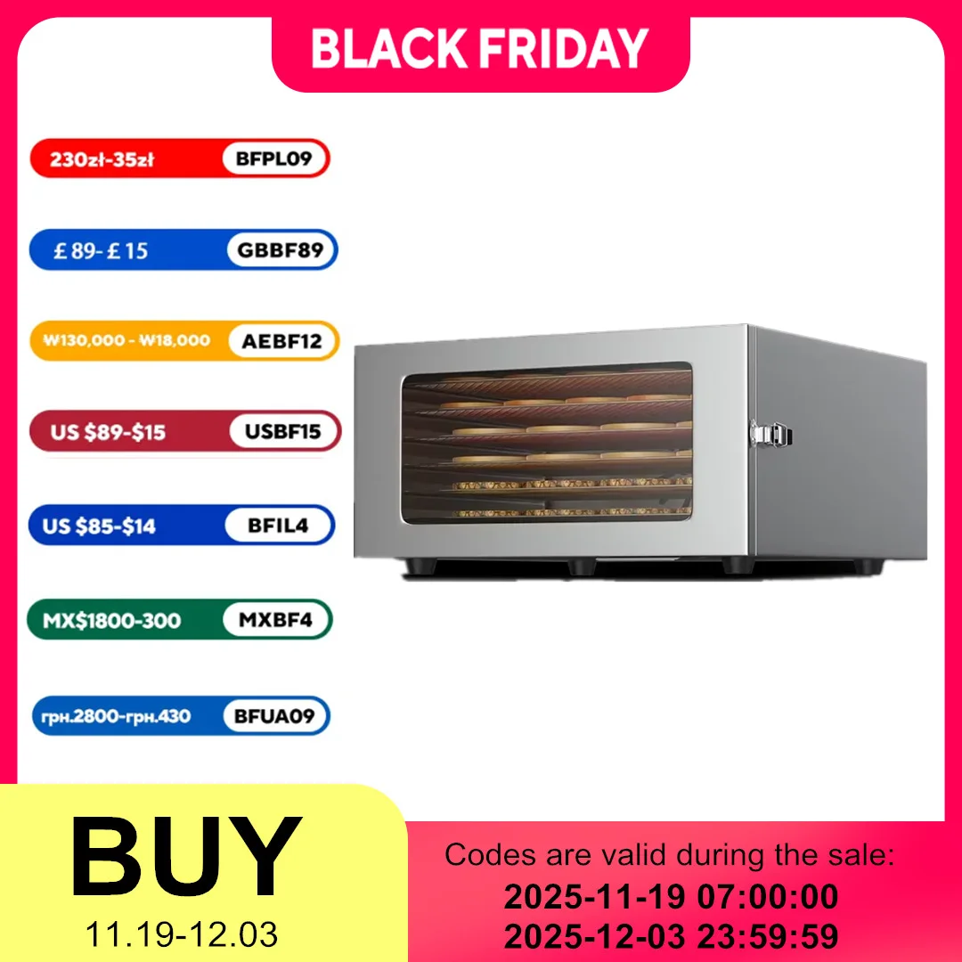 

6-Layer Large-Capacity Domestic Food Dehydrator Energy-Saving And Efficient Suitable For Drying Fruits Vegetables And Meat