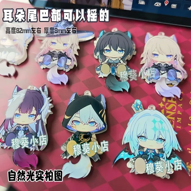 Honkai:Star Rail Original Big Head Tail and Ears Can Move Acrylic Figure Stand Model Plate Desk Decor Stand Sign For Fans Gifts