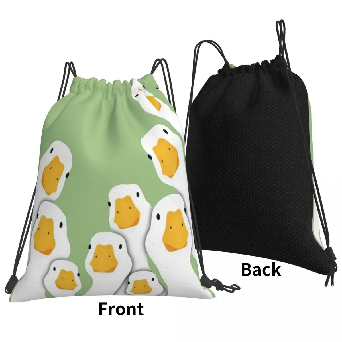 Cartoon Popular Goose Animal Backpacks Fashion Drawstring Bundle Pocket Sundries Bag Book Bags for Man Woman Students