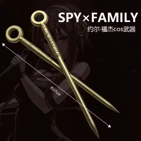 1:1 Cosplay Weapon Princes Yor Forger Needles Props Golden Accessories Role Play Safety PU Weapon Model 37cm