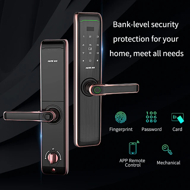 Wifi remote phone APP digital anti-thief fingerprint smart  door lock