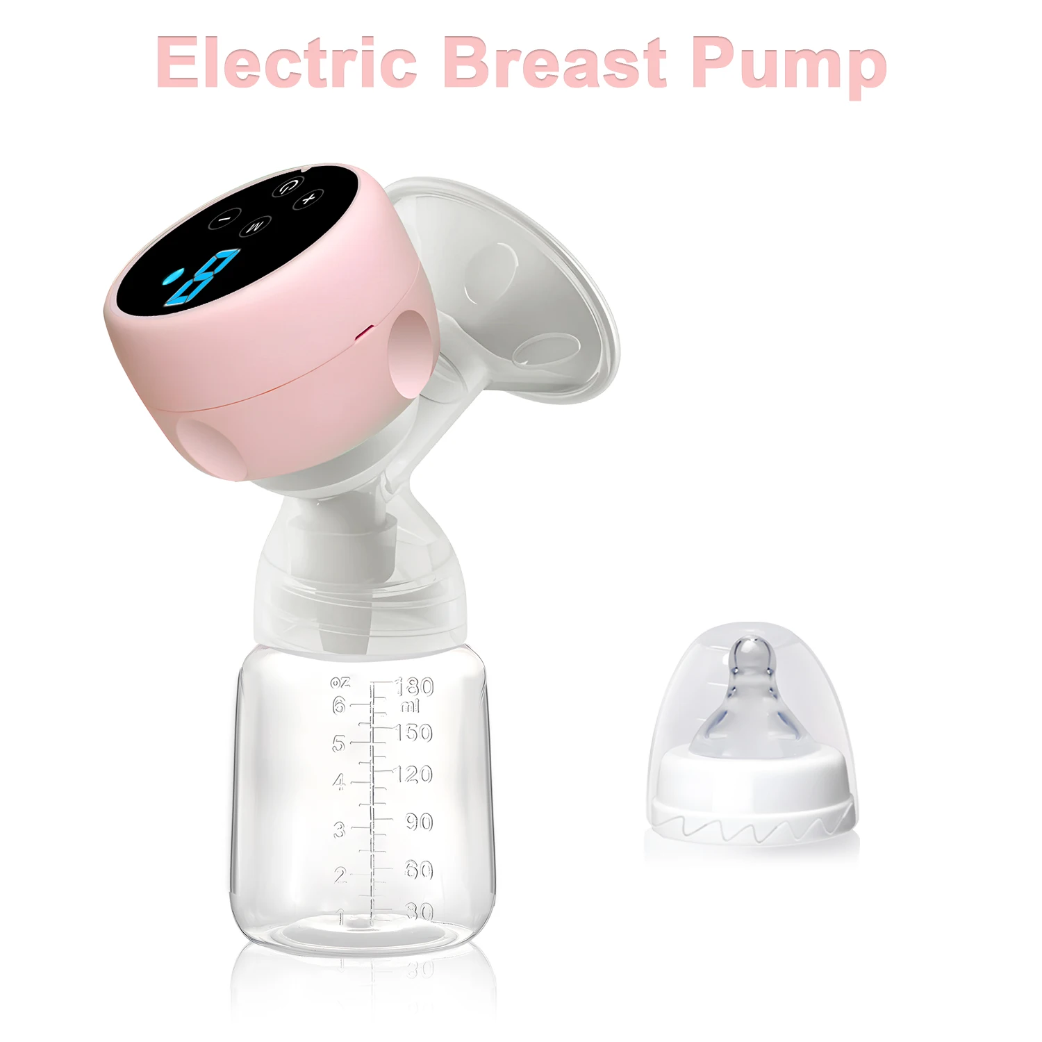 2-IN-1 Electric Breast Pump Portable Baby Nipple Bottle Smart Integrated Suction Breast Pump Milk Postpartum Fortable Breast view 3