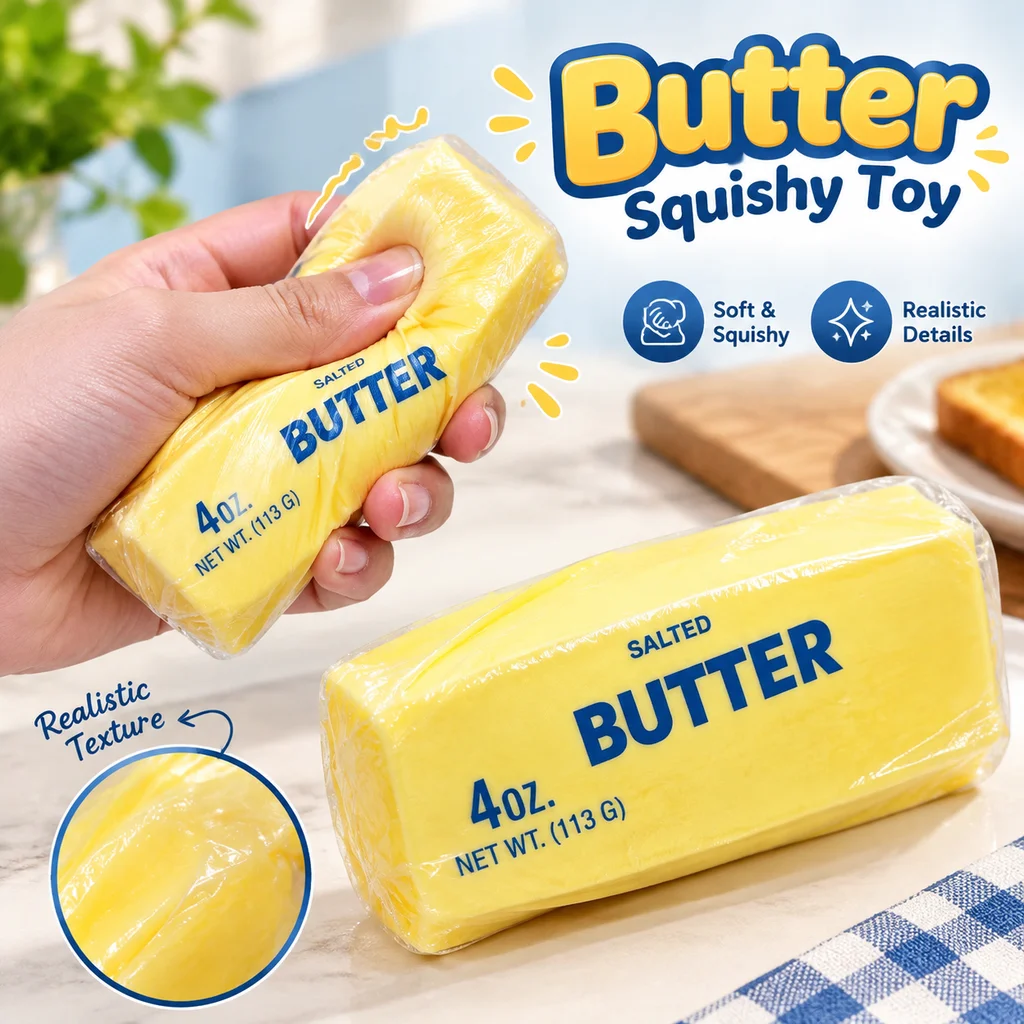 Butter Stick Squishy Toy Slow Rising Squeeze Bar Fidget Anti Stress Hand Relax Gift Release Squishy Butter Stick Brick Toy